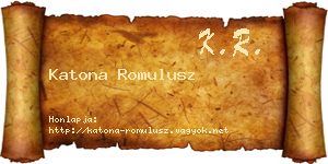 Katona Romulusz névjegykártya